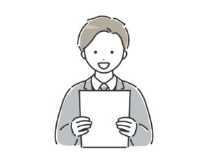 成績書を見る男性
